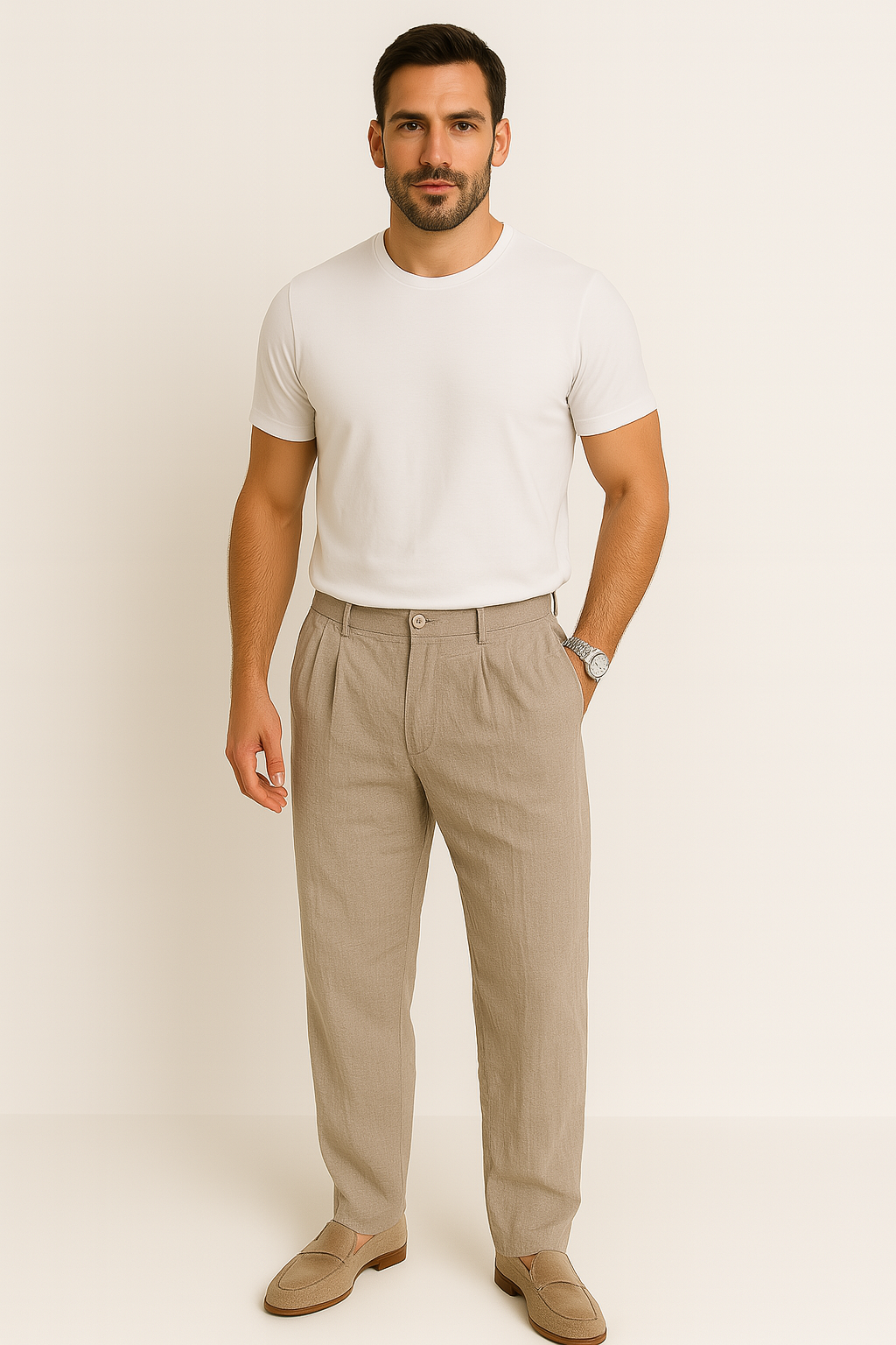 Sander | Linbukse med vide ben